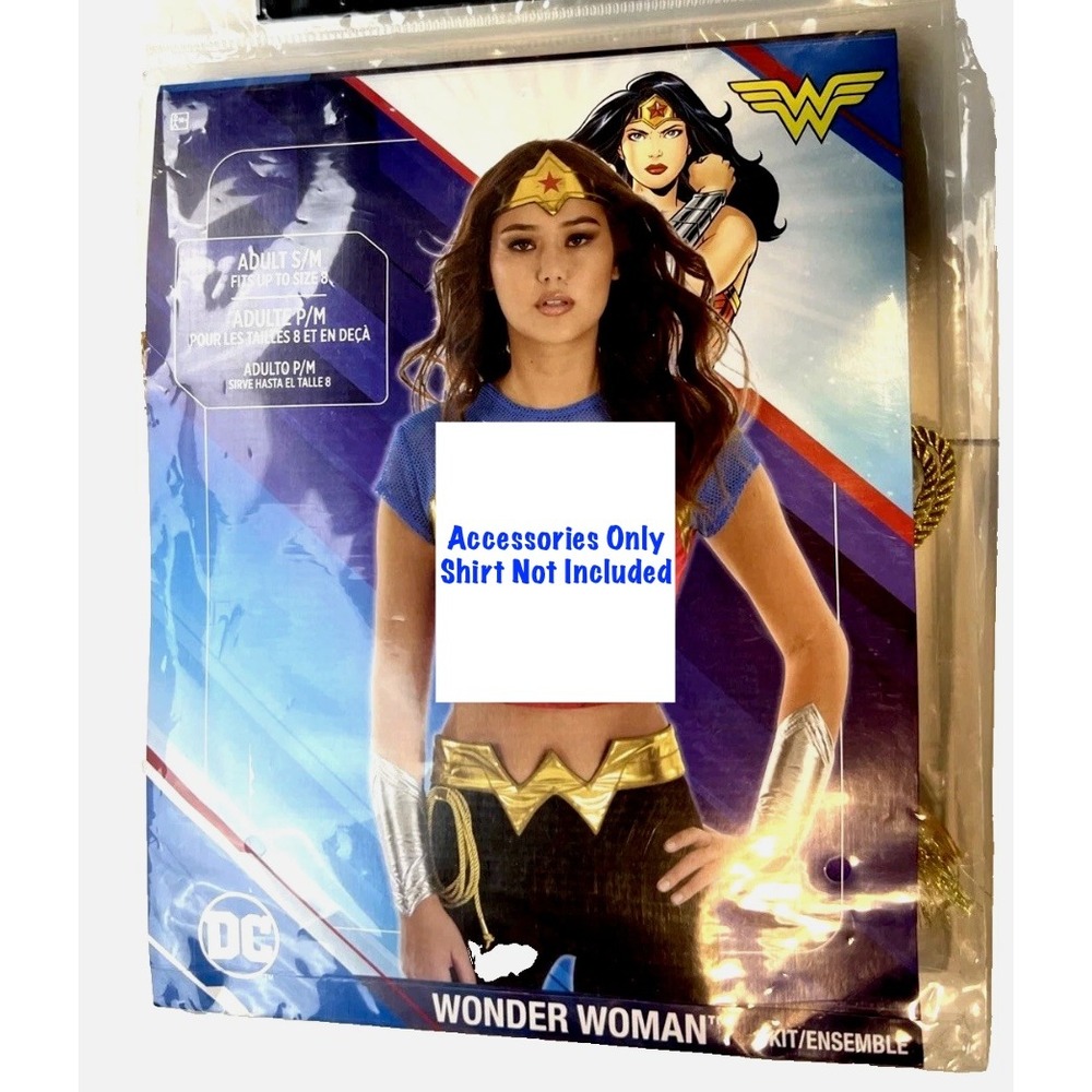 DC Comics Wonder Woman Accessory Kit (L/XL) Belt 2 Gauntlets Lasso + Headband